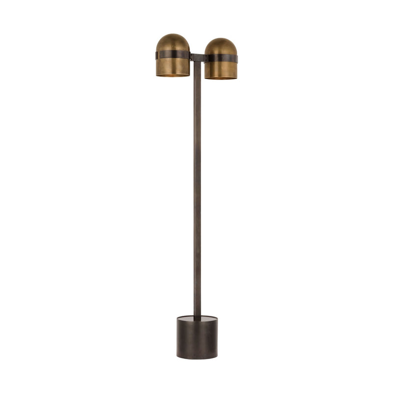 Visual Comfort Modern AKFL34127BDZ/BWB LED Floor Lamp, Blackened Bronze/Bright Worn Brass
