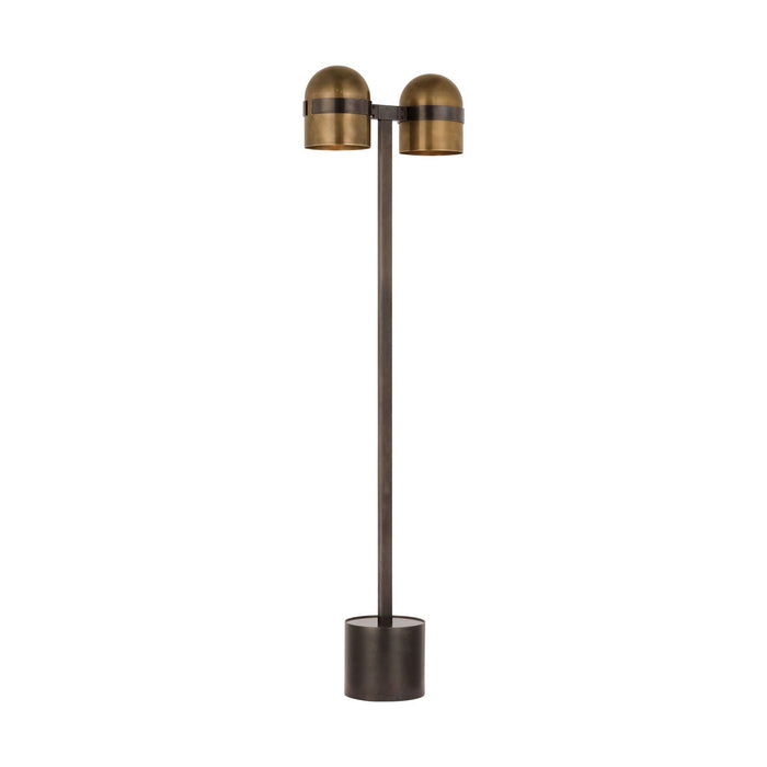 Visual Comfort Modern AKFL34127BDZ/BWB LED Floor Lamp, Blackened Bronze/Bright Worn Brass