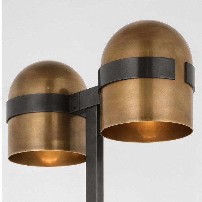Visual Comfort Modern AKFL34127BDZ/BWB LED Floor Lamp, Blackened Bronze/Bright Worn Brass