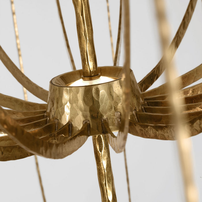 Visual Comfort Modern SLCH32927PAB LED Chandelier, Polished Antique Brass