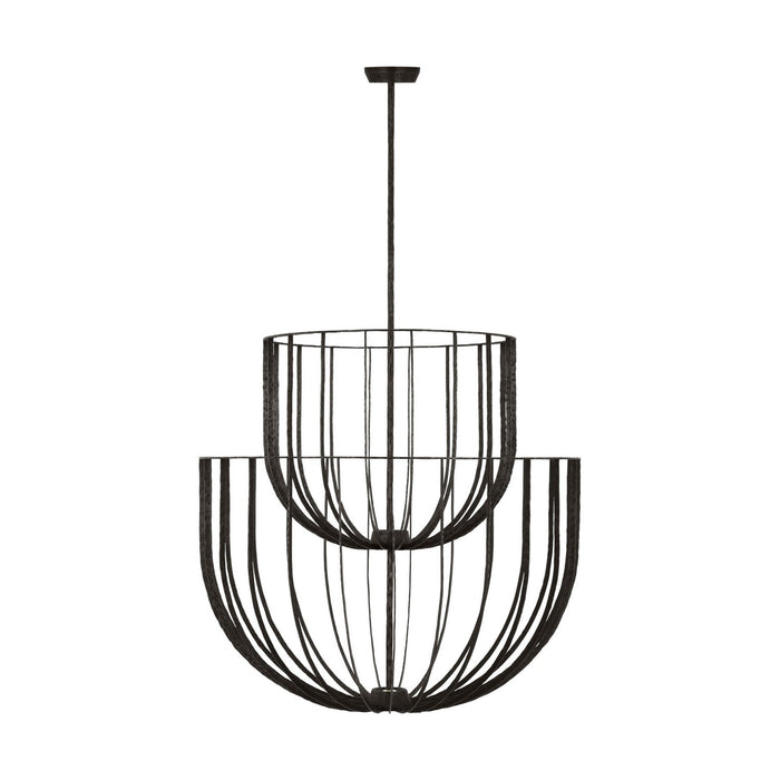 Visual Comfort Modern SLCH33027AI LED Chandelier, Aged Iron