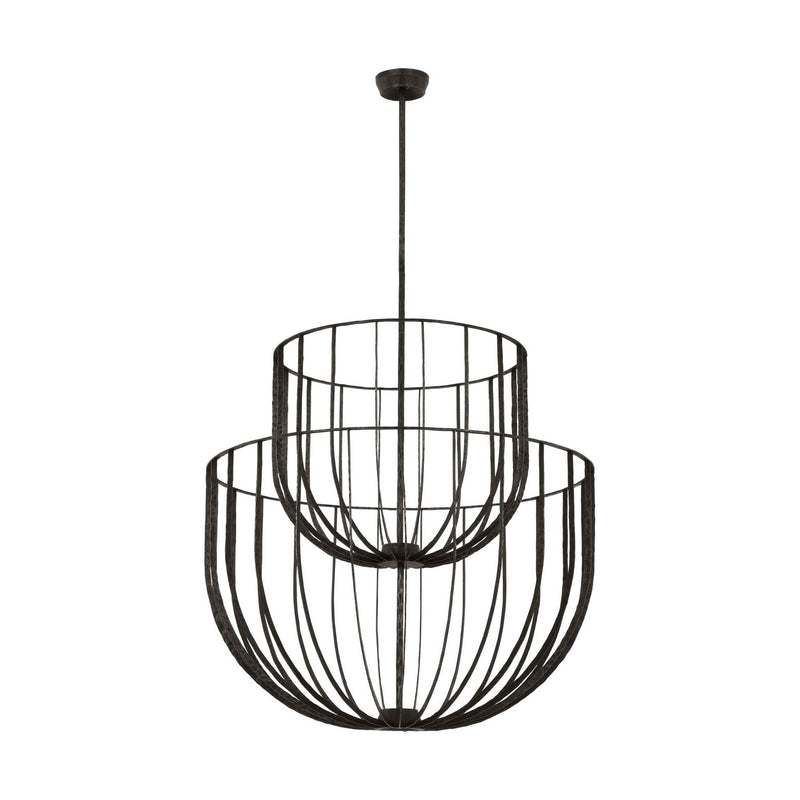 Visual Comfort Modern SLCH33027AI LED Chandelier, Aged Iron