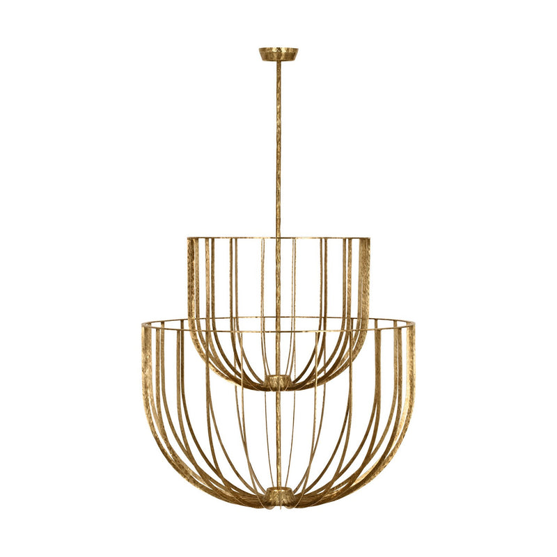 Visual Comfort Modern SLCH33027PAB LED Chandelier, Polished Antique Brass