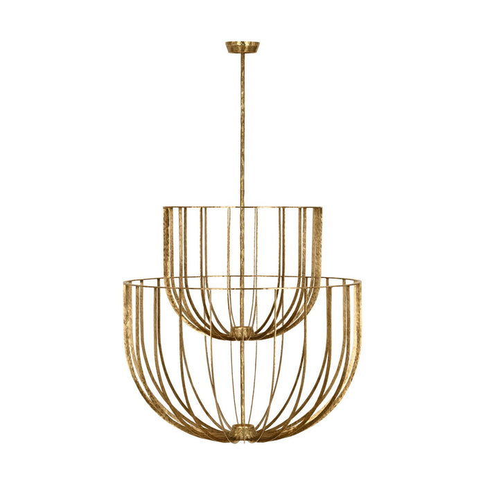 Visual Comfort Modern SLCH33027PAB LED Chandelier, Polished Antique Brass