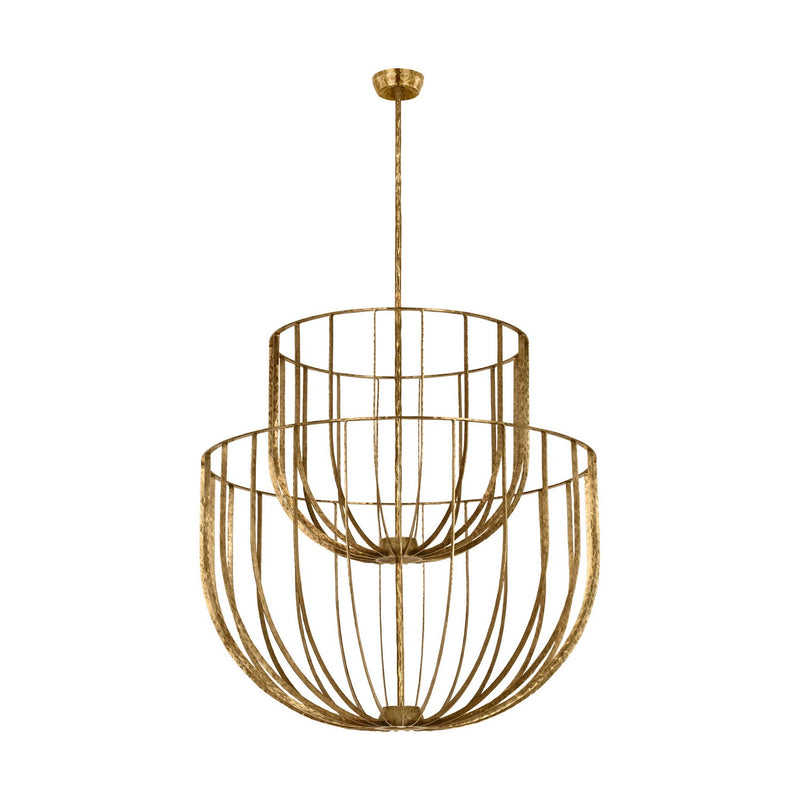 Visual Comfort Modern SLCH33027PAB LED Chandelier, Polished Antique Brass