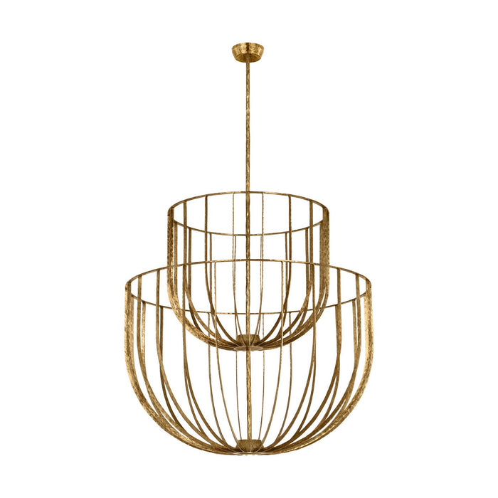 Visual Comfort Modern SLCH33027PAB LED Chandelier, Polished Antique Brass