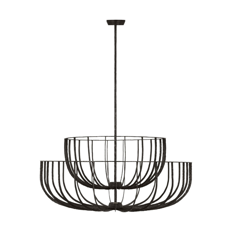Visual Comfort Modern SLCH33127AI LED Chandelier, Aged Iron