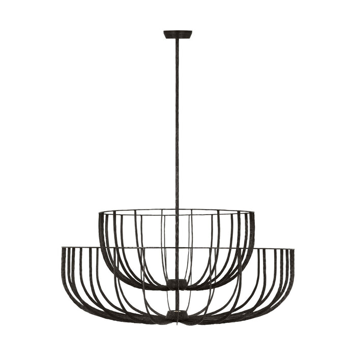 Visual Comfort Modern SLCH33127AI LED Chandelier, Aged Iron
