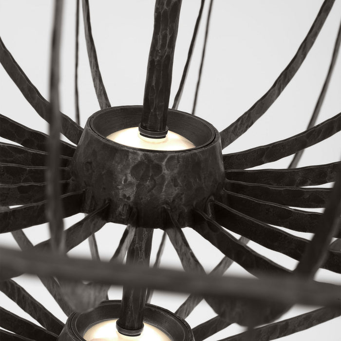 Visual Comfort Modern SLCH33127AI LED Chandelier, Aged Iron