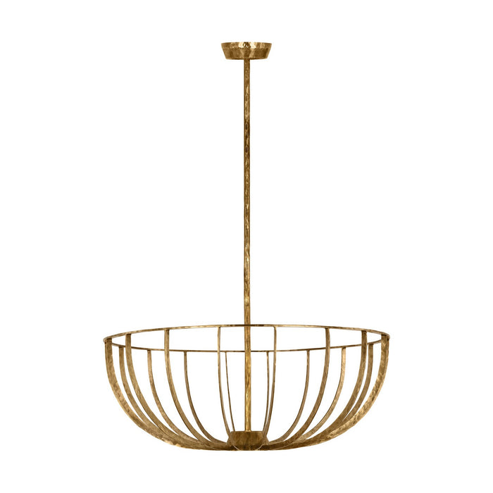 Visual Comfort Modern SLFM33327PAB LED Semi Flush Mount, Polished Antique Brass