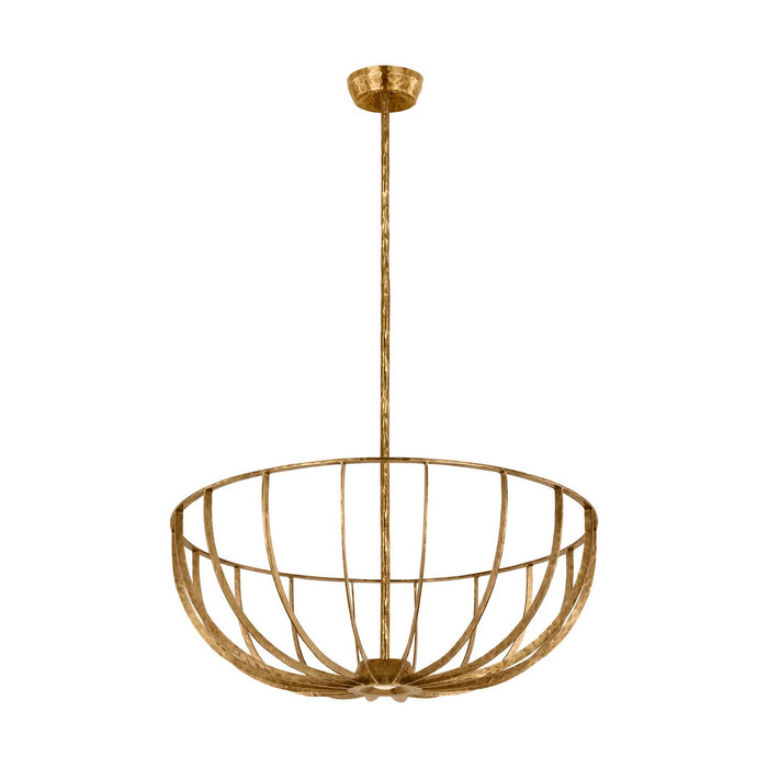 Visual Comfort Modern SLFM33327PAB LED Semi Flush Mount, Polished Antique Brass
