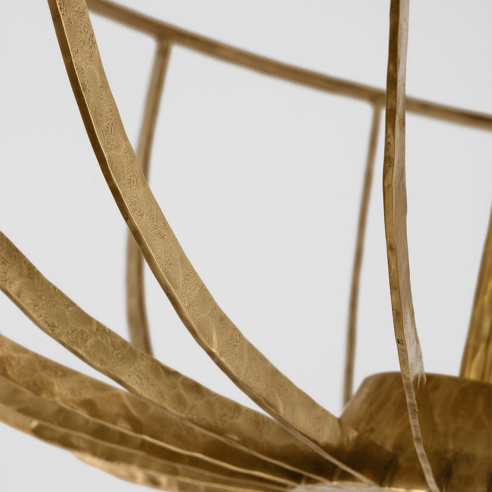 Visual Comfort Modern SLFM33327PAB LED Semi Flush Mount, Polished Antique Brass