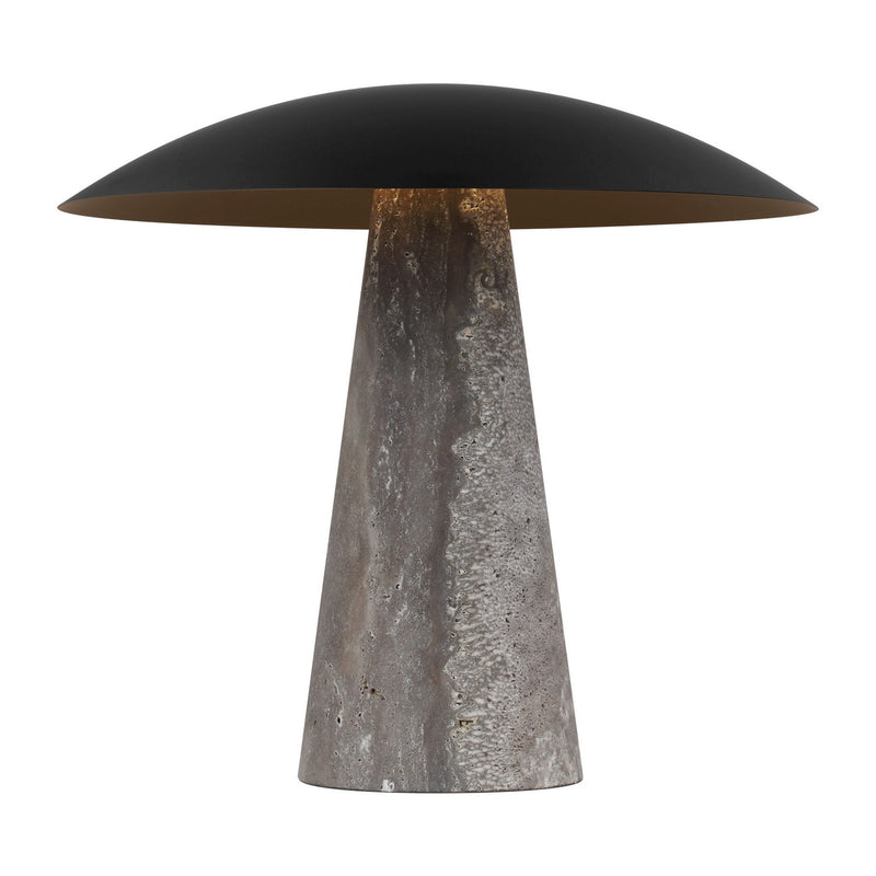 Visual Comfort Modern SLTB34327BZ/DT LED Table Lamp, Dark Bronze/Dark Travertine
