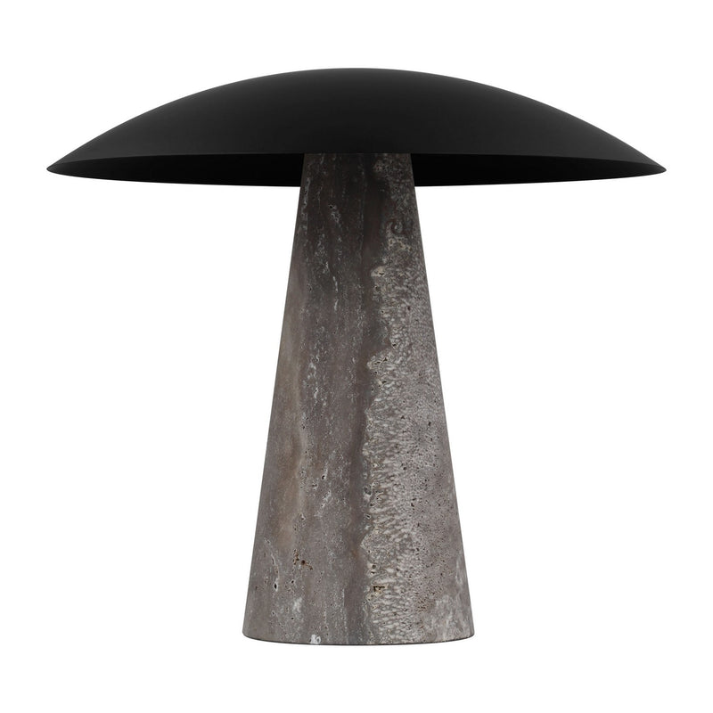 Visual Comfort Modern SLTB34327BZ/DT LED Table Lamp, Dark Bronze/Dark Travertine
