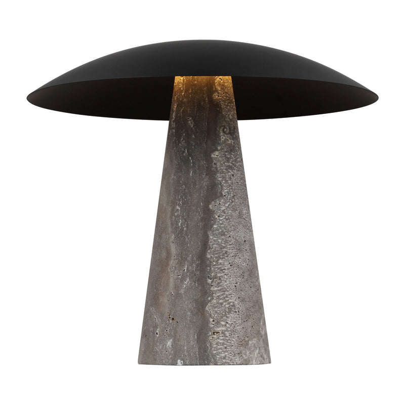 Visual Comfort Modern SLTB34327BZ/DT LED Table Lamp, Dark Bronze/Dark Travertine