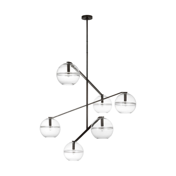 Visual Comfort Modern SLCH354CBF-L LED Chandelier, Blackened Forged