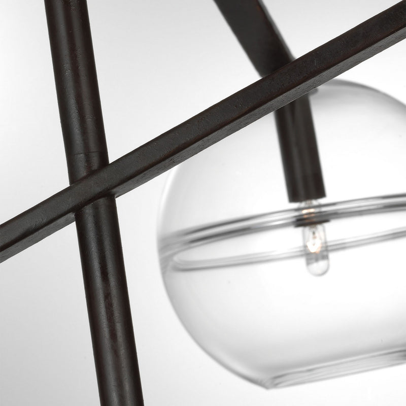 Visual Comfort Modern SLCH354CBF-L LED Chandelier, Blackened Forged