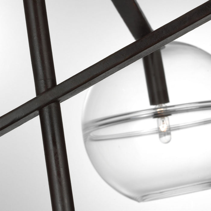 Visual Comfort Modern SLCH354CBF-L LED Chandelier, Blackened Forged