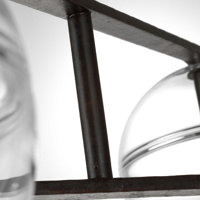 Visual Comfort Modern SLCH355CBF Four Light Chandelier, Blackened Forged