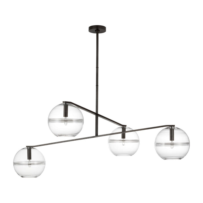 Visual Comfort Modern SLCH355CBF-L LED Chandelier, Blackened Forged