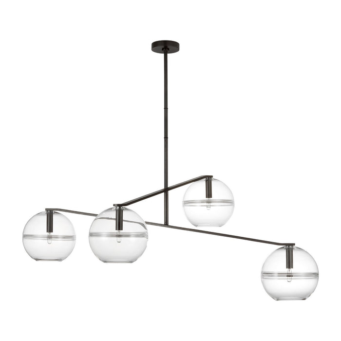 Visual Comfort Modern SLCH355CBF-L LED Chandelier, Blackened Forged