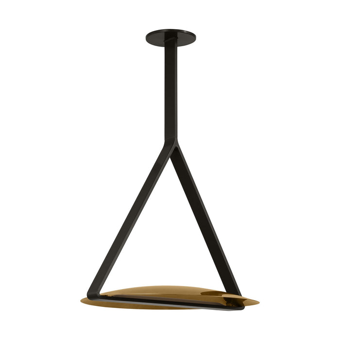 Visual Comfort Modern PBPD35027BZ/NB LED Pendant, Dark Bronze/Natural Brass