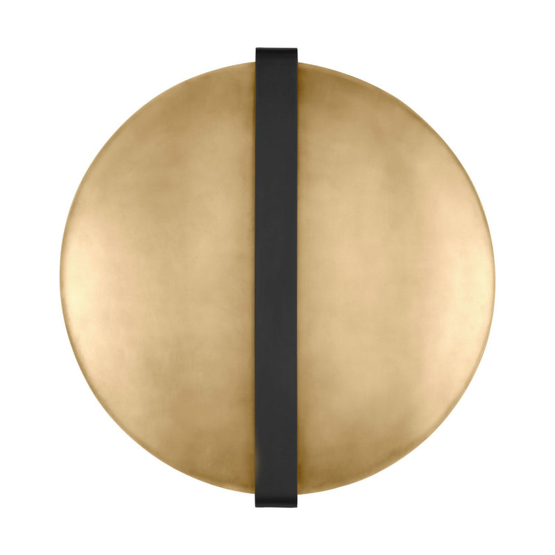 Visual Comfort Modern PBWS35327BZ/NB LED Wall Sconce, Dark Bronze/Natural Brass