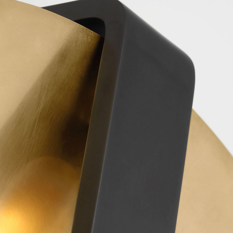 Visual Comfort Modern PBWS35327BZ/NB LED Wall Sconce, Dark Bronze/Natural Brass
