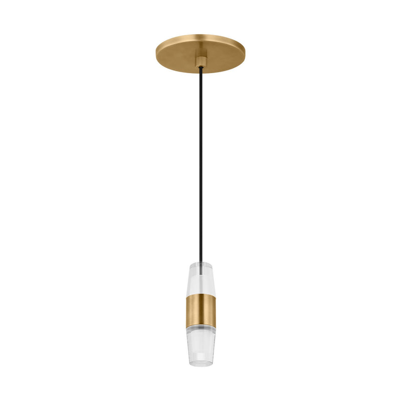 Visual Comfort Modern SLPD38127NB LED Pendant, Natural Brass