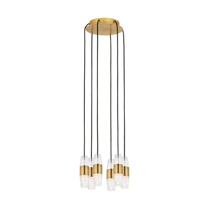 Visual Comfort Modern SLCH38427NB LED Chandelier, Natural Brass