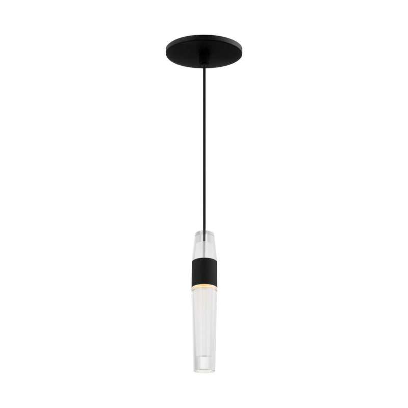 Visual Comfort Modern SLPD39727B LED Pendant, Nightshade Black
