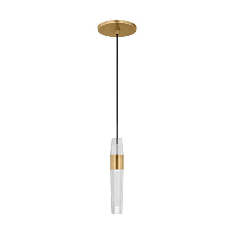 Visual Comfort Modern SLPD39727NB LED Pendant, Natural Brass