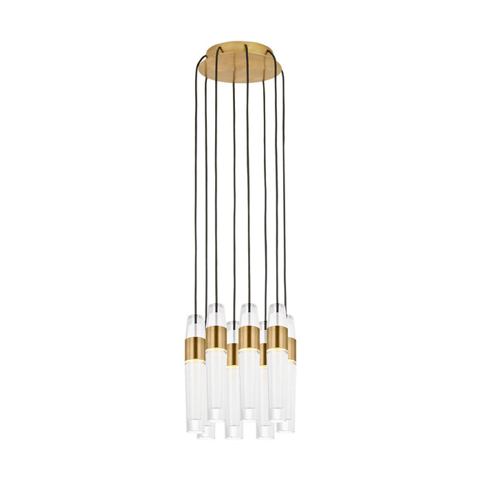 Visual Comfort Modern SLCH40127NB LED Chandelier, Natural Brass