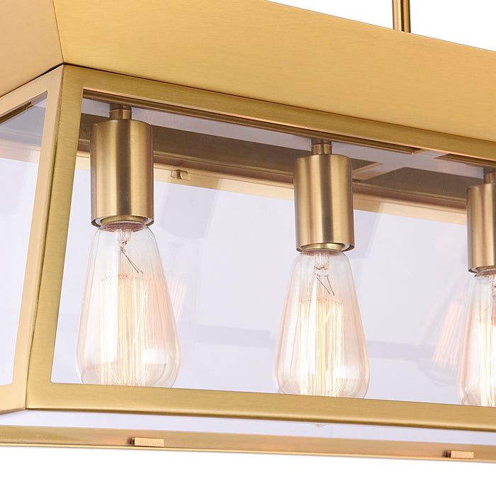 Artcraft AC11854BB Six Light Island Chandelier, Brushed Brass