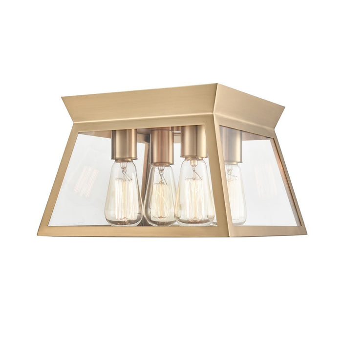 Artcraft AC11853BB Four Light Flushmount, Brushed Brass