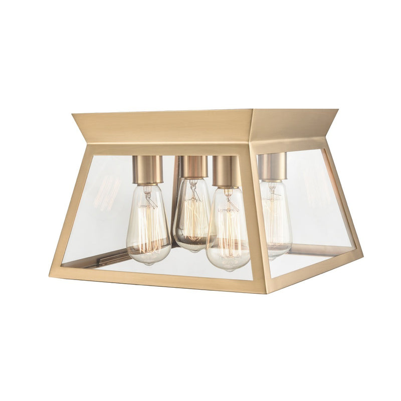 Artcraft AC11853BB Four Light Flushmount, Brushed Brass