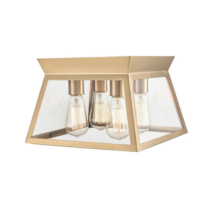 Artcraft AC11853BB Four Light Flushmount, Brushed Brass