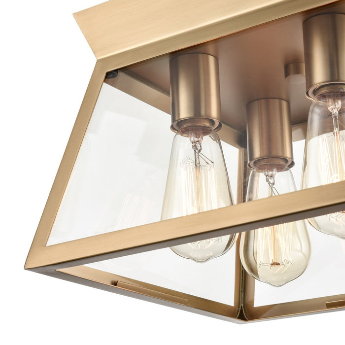Artcraft AC11853BB Four Light Flushmount, Brushed Brass