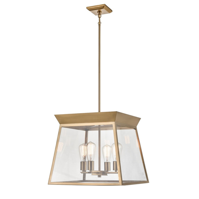 Artcraft AC11852BB Four Light Chandelier, Brushed Brass