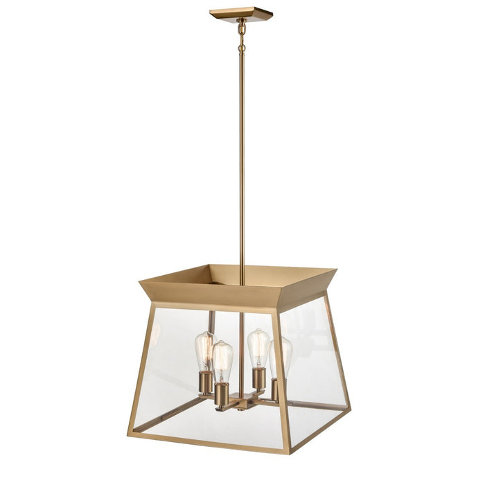 Artcraft AC11852BB Four Light Chandelier, Brushed Brass