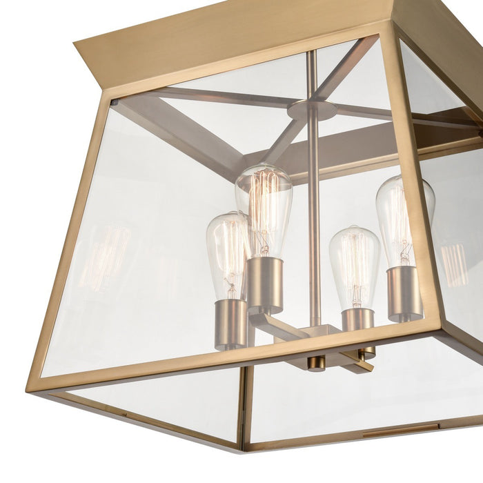 Artcraft AC11852BB Four Light Chandelier, Brushed Brass