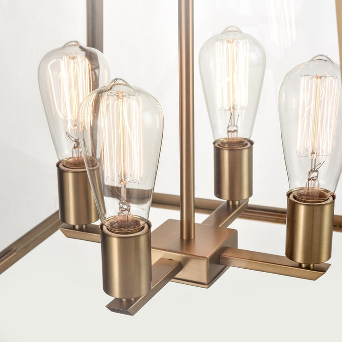 Artcraft AC11852BB Four Light Chandelier, Brushed Brass