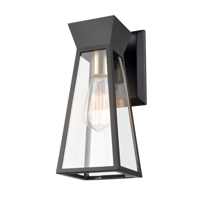 Artcraft AC11857BK One Light Wall Sconce, Black and Brushed Brass