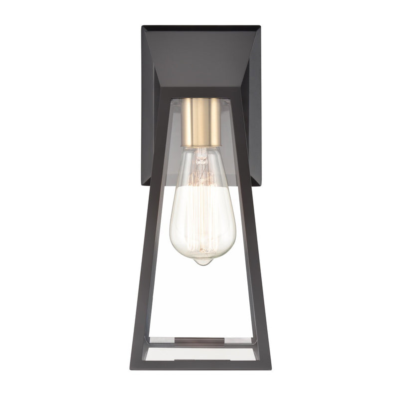Artcraft AC11857BK One Light Wall Sconce, Black and Brushed Brass