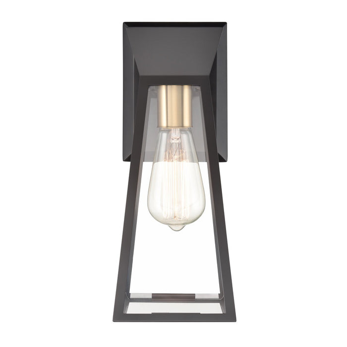 Artcraft AC11857BK One Light Wall Sconce, Black and Brushed Brass