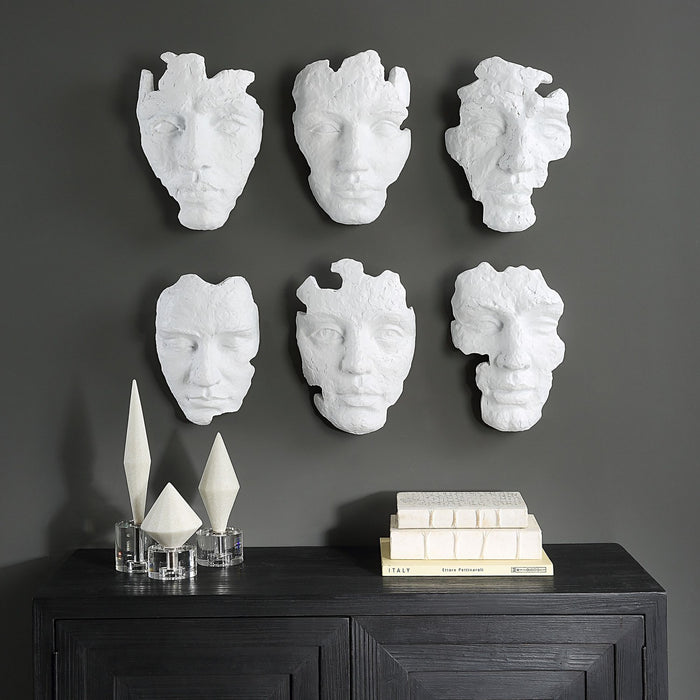 Uttermost 04358 Wall Decor, Set/6, Matte White