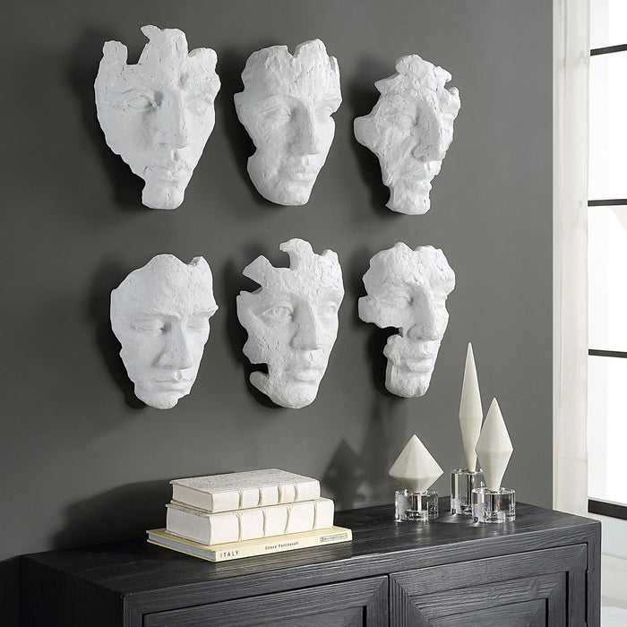 Uttermost 04358 Wall Decor, Set/6, Matte White