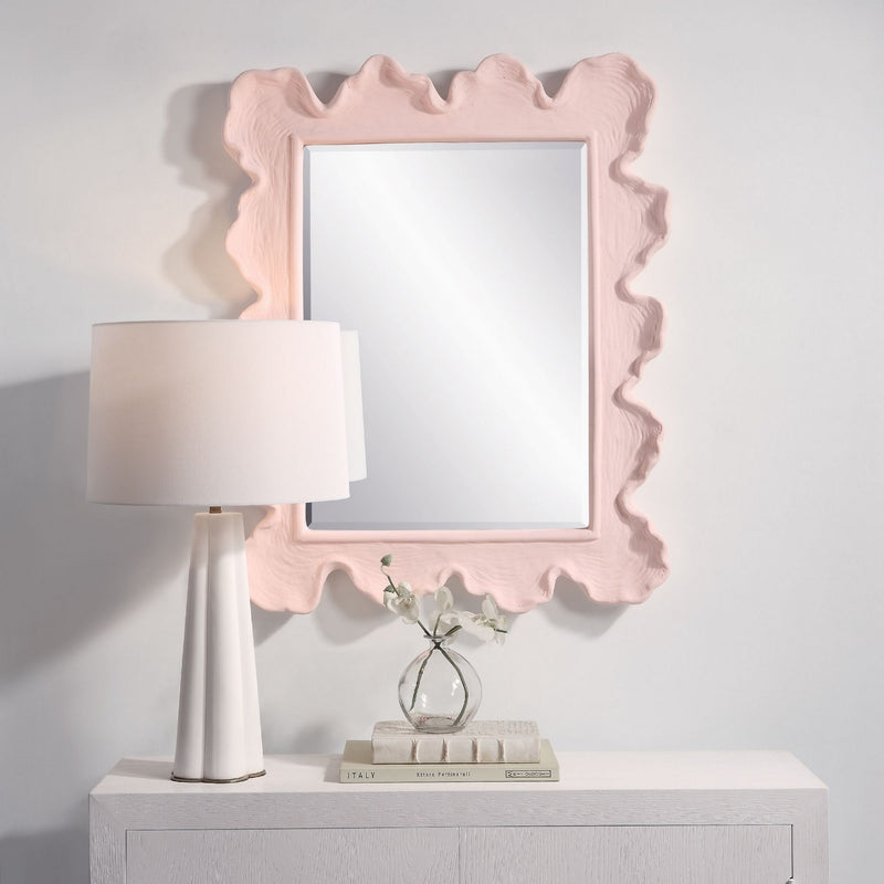 Uttermost 09955 Mirror, Soft Rosewater Pink