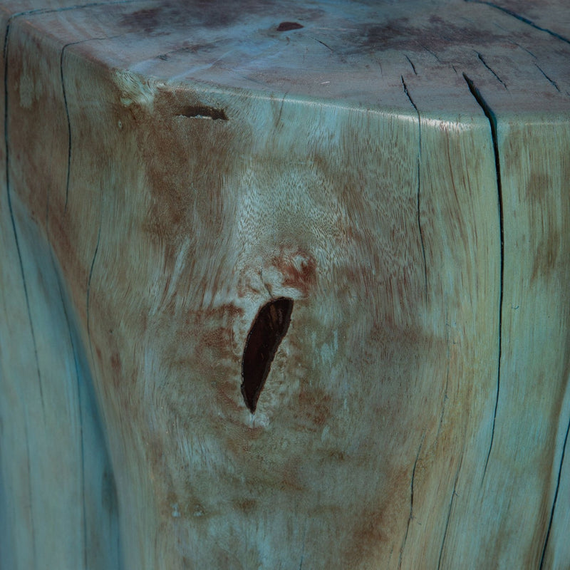 Uttermost 22948 Accent Stool, Rich Blue-green Stain Highlighting