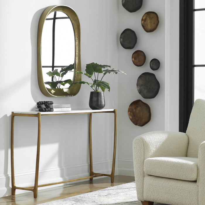 Uttermost 22964 Console Table, Antique Gold